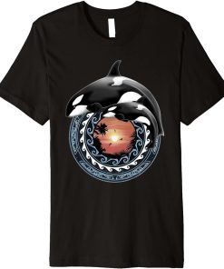 Cute Orca Whales Hawaiian Polynesian Orcas Premium T-Shirt