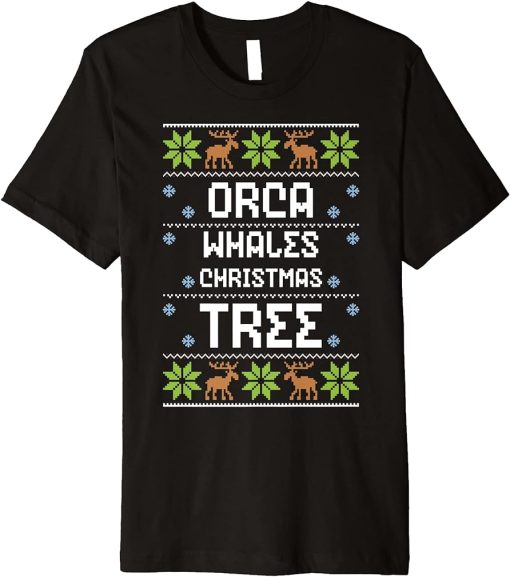 Orca: Orca Whales Christmas Tree - Ugly Christmas Premium T-Shirt