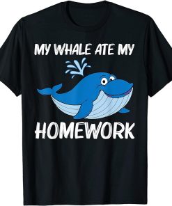 Funny Whale Art For Kids Boys Orca Narwhal Blue Whales T-Shirt