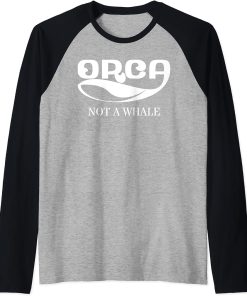 Orca Whale Dolphin Retro Ocean Graphic Vintage Sea Design Raglan Baseball Tee