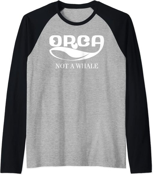 Orca Whale Dolphin Retro Ocean Graphic Vintage Sea Design Raglan Baseball Tee