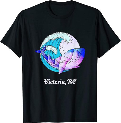 Victoria BC Japanese Paint Geometric Orca Killer Whale T-Shirt