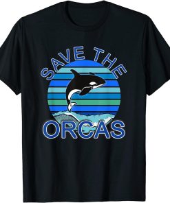 SAVE THE ORCAS SAVE THE WHALES OCEAN BLUE T-Shirt