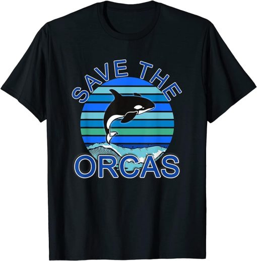 SAVE THE ORCAS SAVE THE WHALES OCEAN BLUE T-Shirt