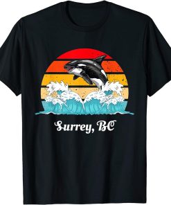 Vintage Surrey BC Distressed Orca Killer Whale Art T-Shirt